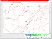 Carlton County, MN <br /> Wall Map <br /> Zip Code <br /> Red Line Style 2024 Map
