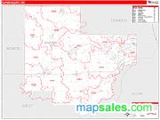 Carver County, MN <br /> Wall Map <br /> Zip Code <br /> Red Line Style 2024 Map