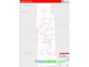 Clearwater County, MN <br /> Wall Map <br /> Zip Code <br /> Red Line Style 2024 Map