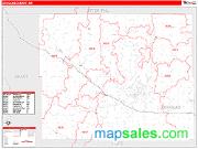 Douglas County, MN <br /> Wall Map <br /> Zip Code <br /> Red Line Style 2024 Map