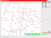 Freeborn County, MN <br /> Wall Map <br /> Zip Code <br /> Red Line Style 2024 Map