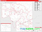 Itasca County, MN <br /> Wall Map <br /> Zip Code <br /> Red Line Style 2024 Map