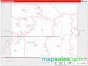 Jackson County, MN <br /> Wall Map <br /> Zip Code <br /> Red Line Style 2024 Map