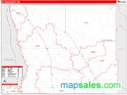 Kittson County, MN <br /> Wall Map <br /> Zip Code <br /> Red Line Style 2024 Map