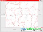 Martin County, MN <br /> Wall Map <br /> Zip Code <br /> Red Line Style 2024 Map