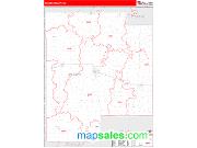 Meeker County, MN <br /> Wall Map <br /> Zip Code <br /> Red Line Style 2024 Map