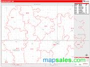 Nobles County, MN <br /> Wall Map <br /> Zip Code <br /> Red Line Style 2024 Map