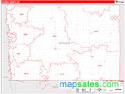 Norman County, MN <br /> Wall Map <br /> Zip Code <br /> Red Line Style 2024 Map