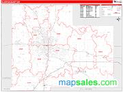 Olmsted County, MN <br /> Wall Map <br /> Zip Code <br /> Red Line Style 2024 Map