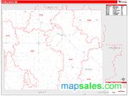 Pope County, MN <br /> Wall Map <br /> Zip Code <br /> Red Line Style 2024 Map
