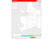 Adams County, MS <br /> Wall Map <br /> Zip Code <br /> Red Line Style 2024 Map