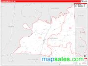 Claiborne County, MS <br /> Wall Map <br /> Zip Code <br /> Red Line Style 2024 Map