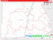 Copiah County, MS <br /> Wall Map <br /> Zip Code <br /> Red Line Style 2024 Map
