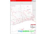 Harrison County, MS <br /> Wall Map <br /> Zip Code <br /> Red Line Style 2024 Map
