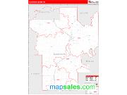 Humphreys County, MS <br /> Wall Map <br /> Zip Code <br /> Red Line Style 2024 Map