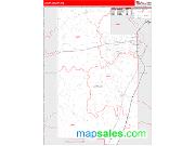 Lamar County, MS <br /> Wall Map <br /> Zip Code <br /> Red Line Style 2024 Map