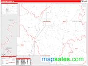Prentiss County, MS <br /> Wall Map <br /> Zip Code <br /> Red Line Style 2024 Map