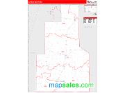 Quitman County, MS <br /> Wall Map <br /> Zip Code <br /> Red Line Style 2024 Map