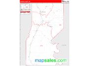 Sharkey County, MS <br /> Wall Map <br /> Zip Code <br /> Red Line Style 2024 Map