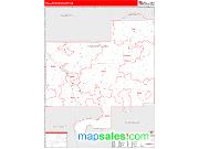 Tallahatchie County, MS <br /> Wall Map <br /> Zip Code <br /> Red Line Style 2024 Map