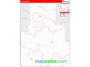 Tippah County, MS <br /> Wall Map <br /> Zip Code <br /> Red Line Style 2024 Map