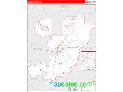 Warren County, MS <br /> Wall Map <br /> Zip Code <br /> Red Line Style 2024 Map