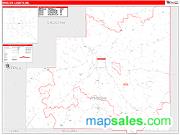 Winston County, MS <br /> Wall Map <br /> Zip Code <br /> Red Line Style 2024 Map