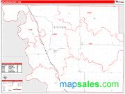 Atchison County, MO <br /> Wall Map <br /> Zip Code <br /> Red Line Style 2024 Map