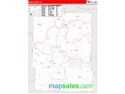 Benton County, MO <br /> Wall Map <br /> Zip Code <br /> Red Line Style 2024 Map