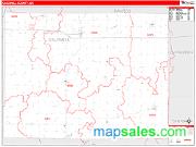 Caldwell County, MO <br /> Wall Map <br /> Zip Code <br /> Red Line Style 2024 Map