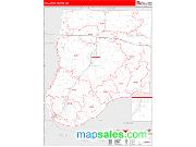 Callaway County, MO <br /> Wall Map <br /> Zip Code <br /> Red Line Style 2024 Map