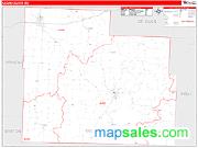 Cedar County, MO <br /> Wall Map <br /> Zip Code <br /> Red Line Style 2024 Map