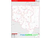 Chariton County, MO <br /> Wall Map <br /> Zip Code <br /> Red Line Style 2024 Map