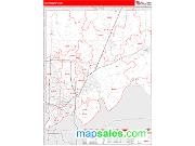 Clay County, MO <br /> Wall Map <br /> Zip Code <br /> Red Line Style 2024 Map