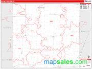 DeKalb County, MO <br /> Wall Map <br /> Zip Code <br /> Red Line Style 2024 Map