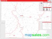 Dent County, MO <br /> Wall Map <br /> Zip Code <br /> Red Line Style 2024 Map