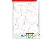 Harrison County, MO <br /> Wall Map <br /> Zip Code <br /> Red Line Style 2024 Map