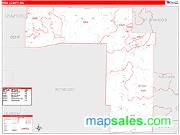 Iron County, MO <br /> Wall Map <br /> Zip Code <br /> Red Line Style 2024 Map