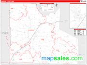 Laclede County, MO <br /> Wall Map <br /> Zip Code <br /> Red Line Style 2024 Map