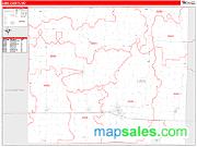 Linn County, MO <br /> Wall Map <br /> Zip Code <br /> Red Line Style 2024 Map