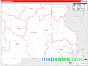Marion County, MO <br /> Wall Map <br /> Zip Code <br /> Red Line Style 2024 Map