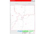 Mercer County, MO <br /> Wall Map <br /> Zip Code <br /> Red Line Style 2024 Map