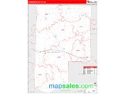 Montgomery County, MO <br /> Wall Map <br /> Zip Code <br /> Red Line Style 2024 Map