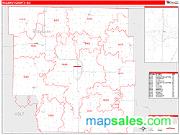 Nodaway County, MO <br /> Wall Map <br /> Zip Code <br /> Red Line Style 2024 Map