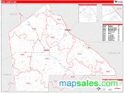 Pike County, MO <br /> Wall Map <br /> Zip Code <br /> Red Line Style 2024 Map