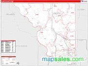 Platte County, MO <br /> Wall Map <br /> Zip Code <br /> Red Line Style 2024 Map