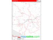 Pulaski County, MO <br /> Wall Map <br /> Zip Code <br /> Red Line Style 2024 Map