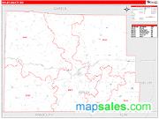 Ripley County, MO <br /> Wall Map <br /> Zip Code <br /> Red Line Style 2024 Map
