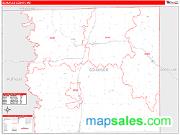 Schuyler County, MO <br /> Wall Map <br /> Zip Code <br /> Red Line Style 2024 Map