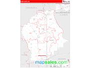 Scott County, MO <br /> Wall Map <br /> Zip Code <br /> Red Line Style 2024 Map